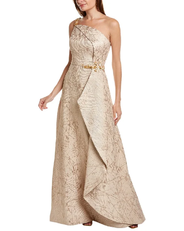 Formal Dress for Holiday PartiesTeri Jon by Rickie Freeman One-Shoulder Gown