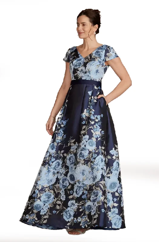 Formal Dress for Theme Park Events6 - oleg cassini blue floral ball gown