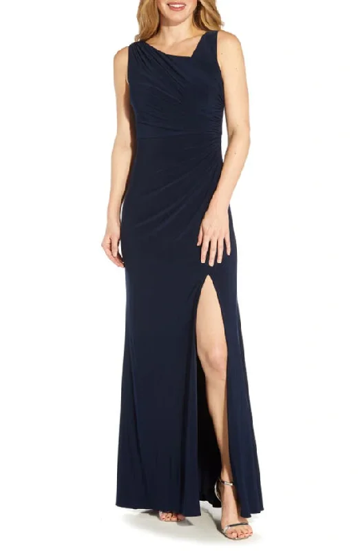 Formal Dress Alterations Near Me12 - adrianna papell navy sleeveless embellished back gown