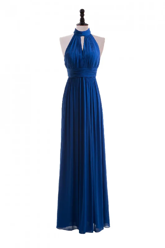 Formal Dress Alterations Near MeRoyal Blue Chiffon Halter Keyhole Long Formal Dress