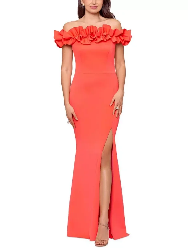 Formal Dress for Beauty Contests4 - xscape orange ruffled mermaid gown