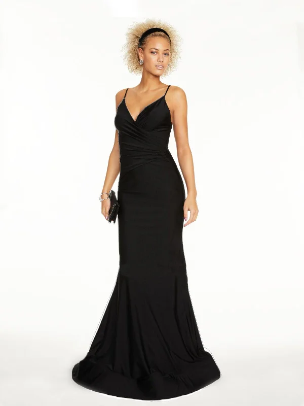 Formal Dress for Charity Awards12 - glamour by terani couture black ruched mermaid gown