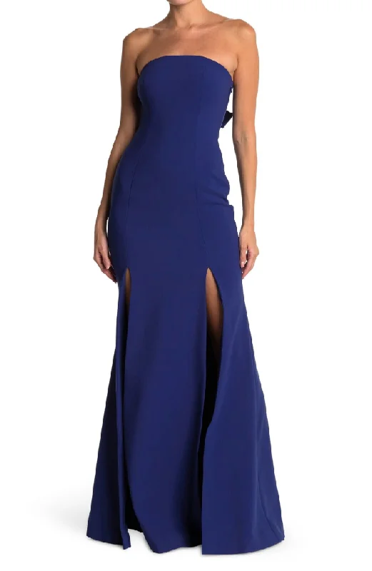 Formal Dress for Hotel Galas12 - likely blue double slit bow gown