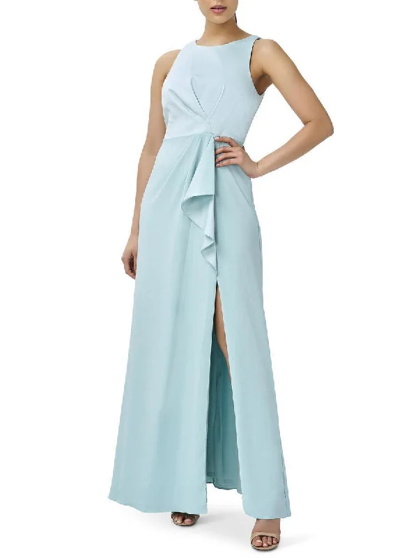 Formal Dress for Winter Formal Events2 - adrianna papell light blue high neck ruffle gown