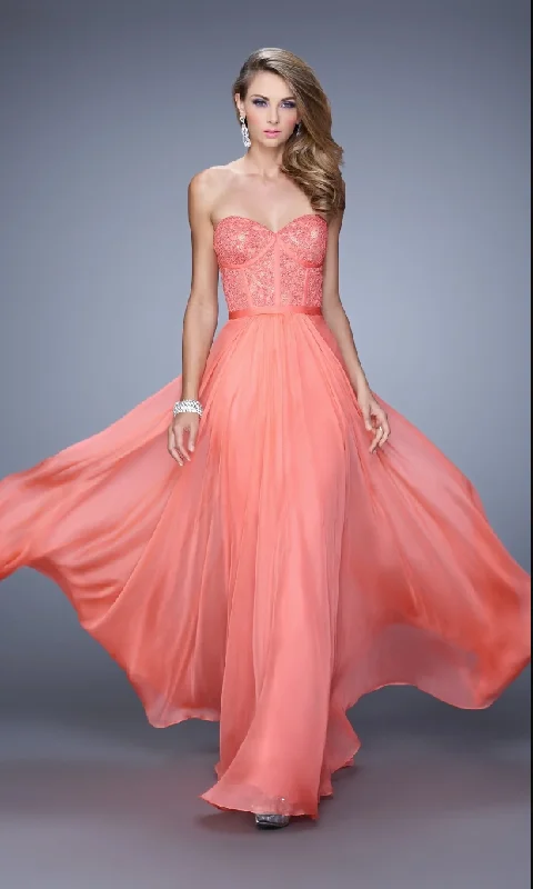 Women's Formal Dress Options8 - la femme coral strapless corset gown